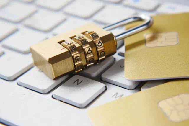 Padlock over a keyboard representing VPN encryption