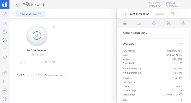 UniFi Controller - Connection Status