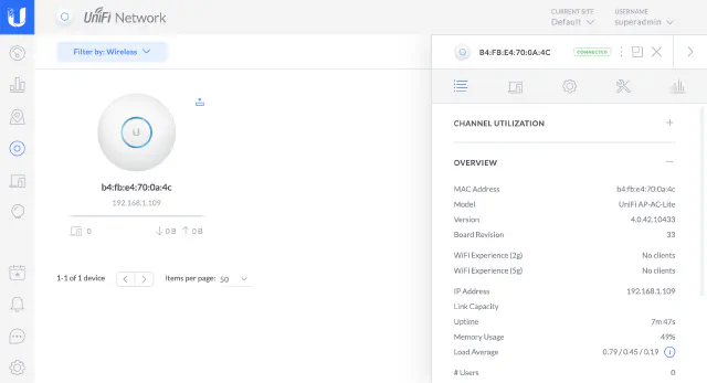 UniFi Controller - Connection Status