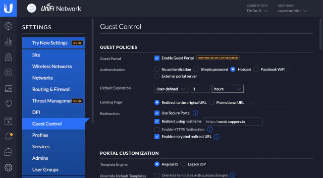 UniFi Controller -Enable UniFi Hotspot