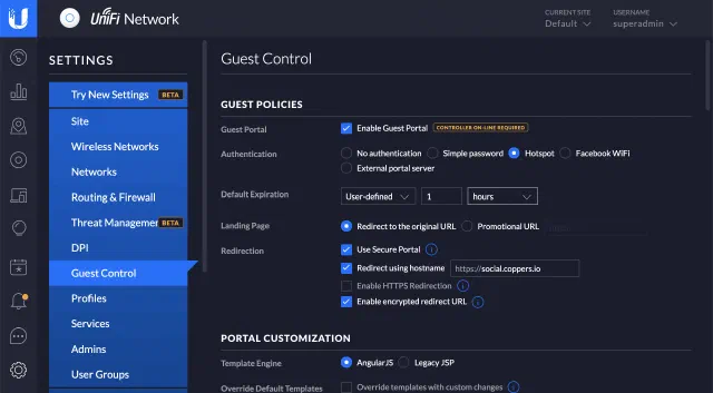 UniFi Controller -Enable UniFi Hotspot