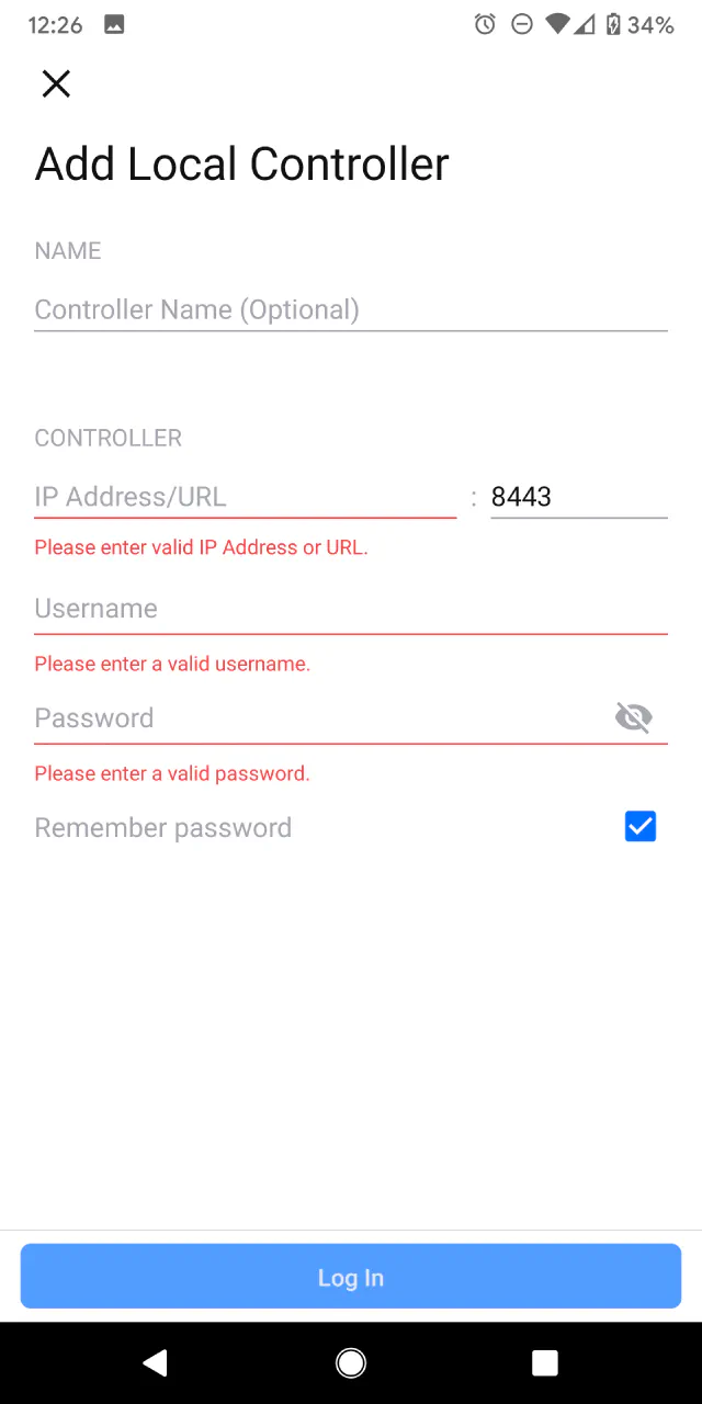 UniFi Mobile App - Add Local Controller
