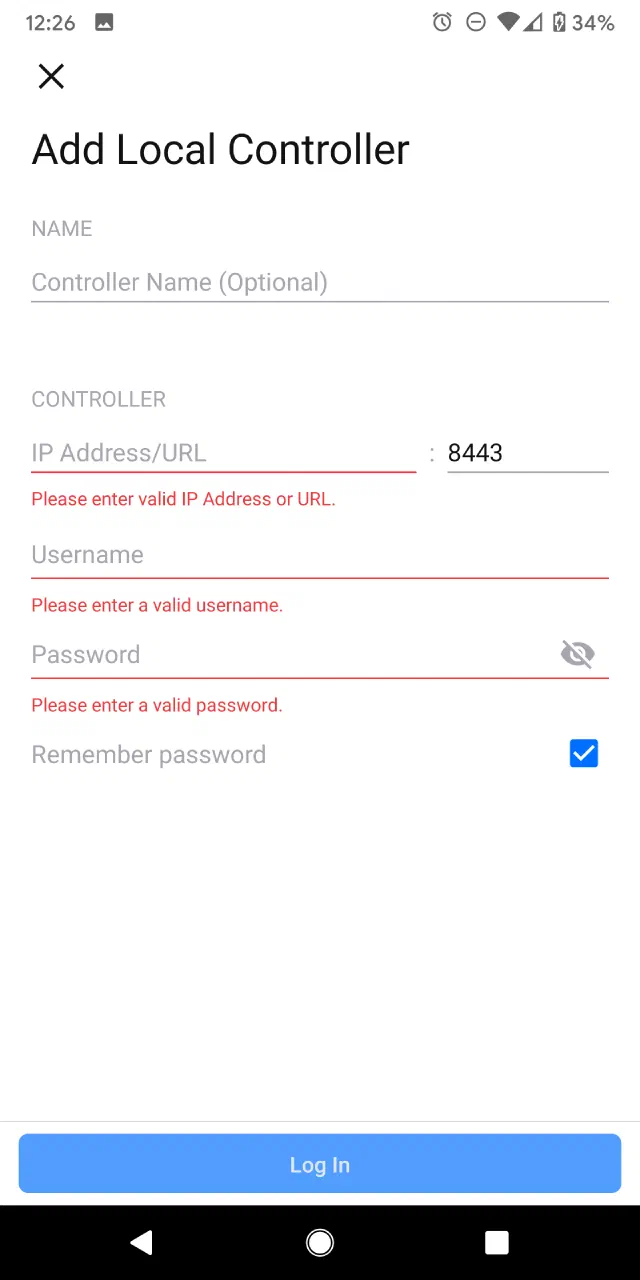 UniFi Mobile App - Add Local Controller