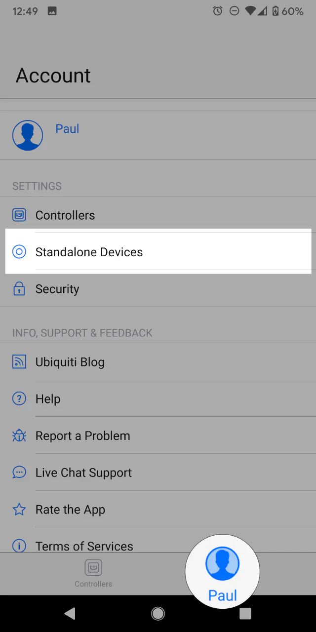UniFi Mobile App - Standalone Devices