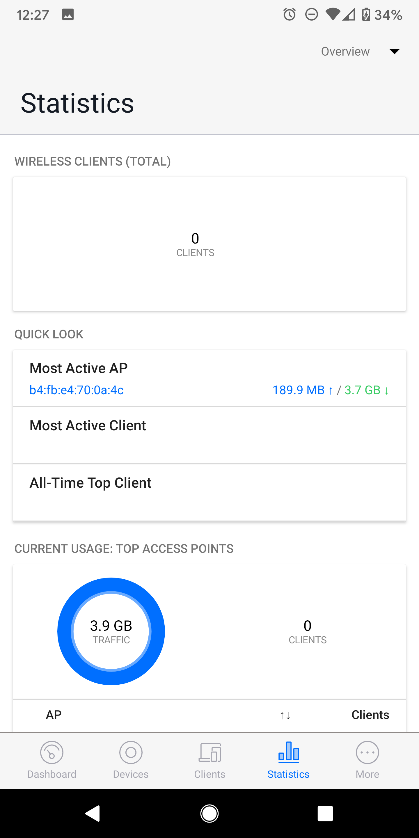 UniFi Mobile App – Statistics