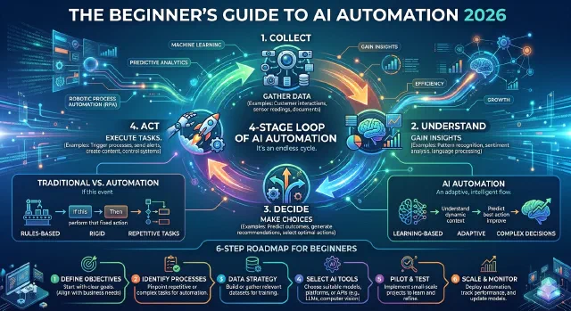 Featured Image for What Is AI Automation? A Beginner's Guide (2026)